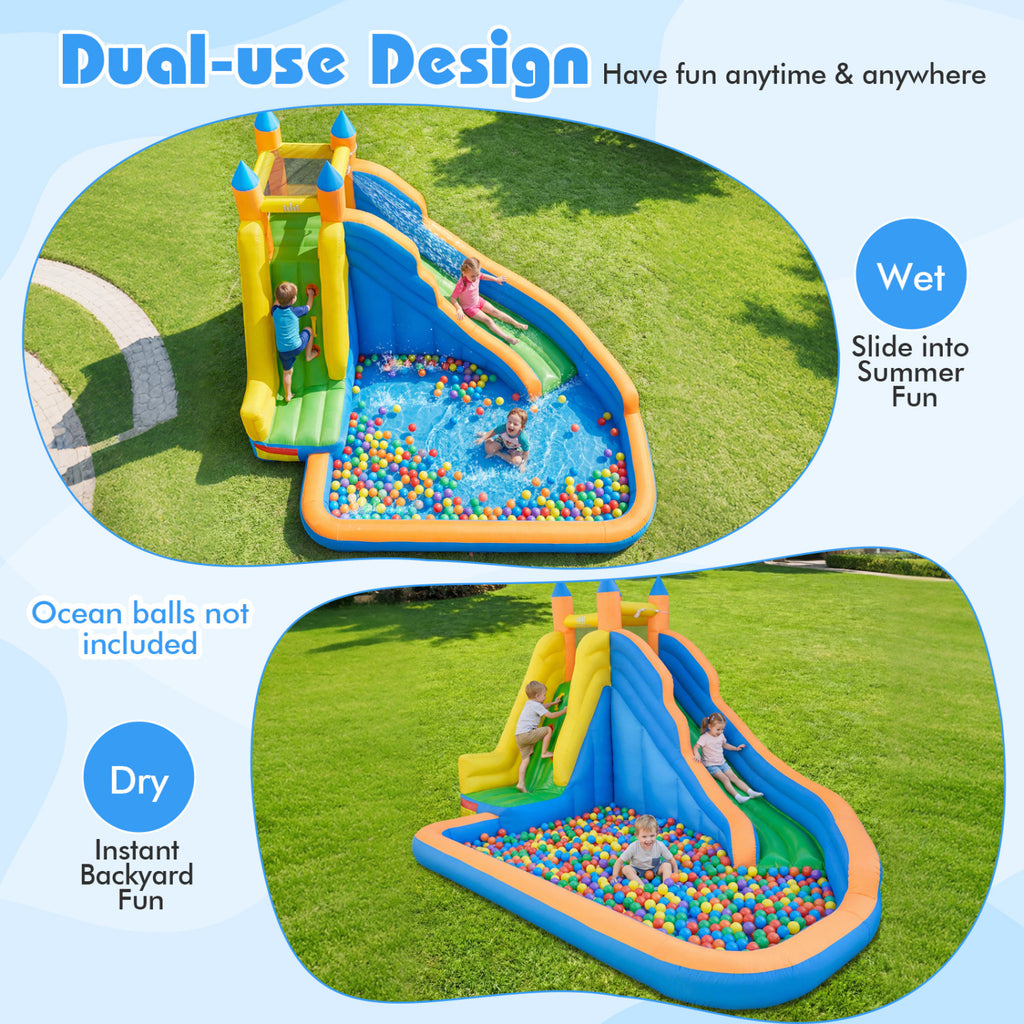 Inflatable Mighty Bounce House Jumper with Water Slide without Blower
