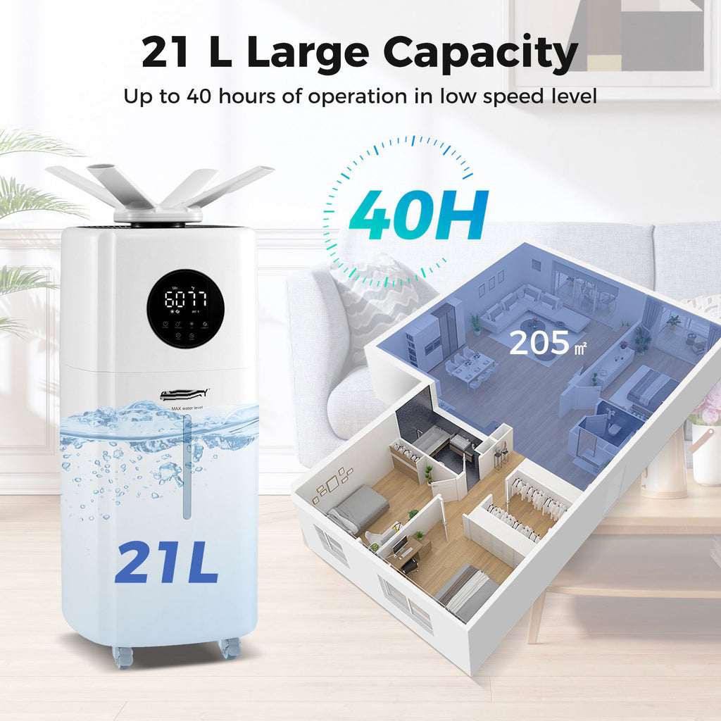 5.5 Gallon Large Room Humidifier with Remote Control & 360° Mist