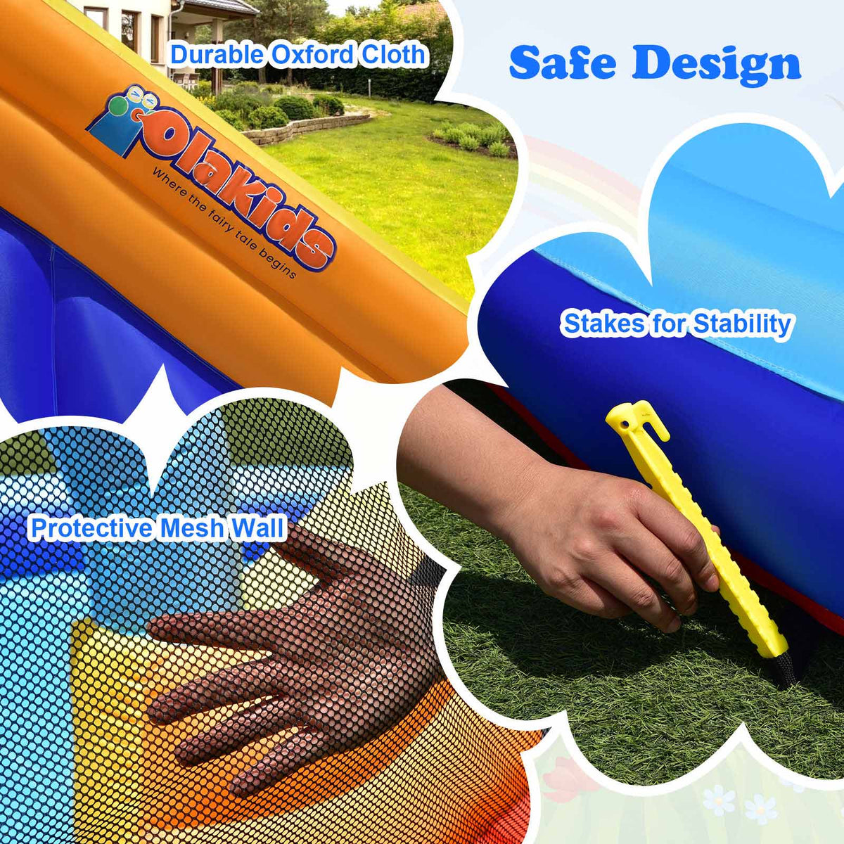 Kids Inflatable Water Bounce House with Slide & Splash Pool