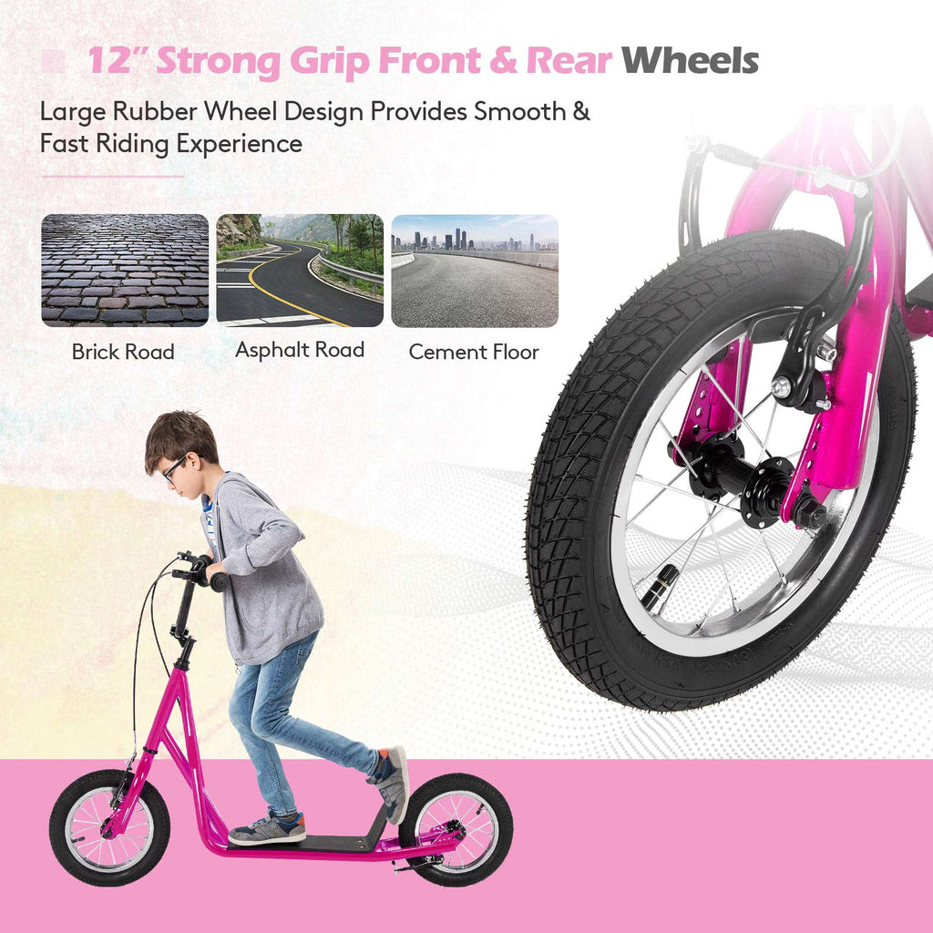 12-Inch Kids Kick Scooter with Air-Filled Tires