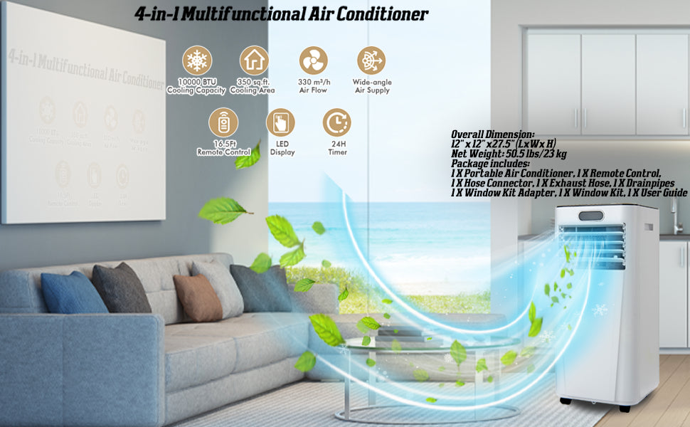 8000 BTU(Ashrae) 3-in-1 Air Cooler with Dehumidifier and Fan Mode