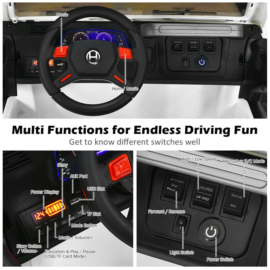 12V 2-Seater Ride on Car Truck with Remote Control and Storage Room