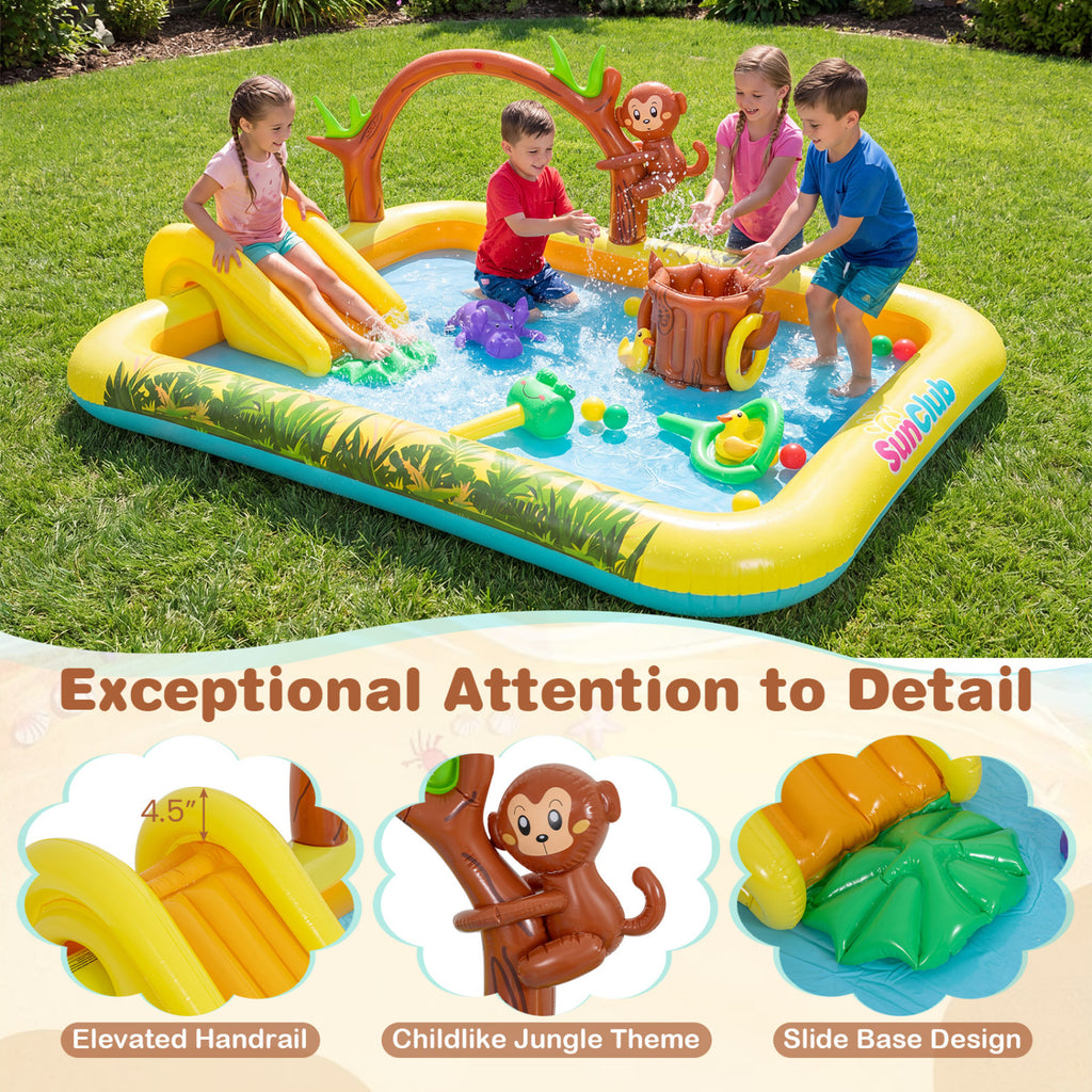 Animal Spray Pool with Slide for Backyard and Garden
