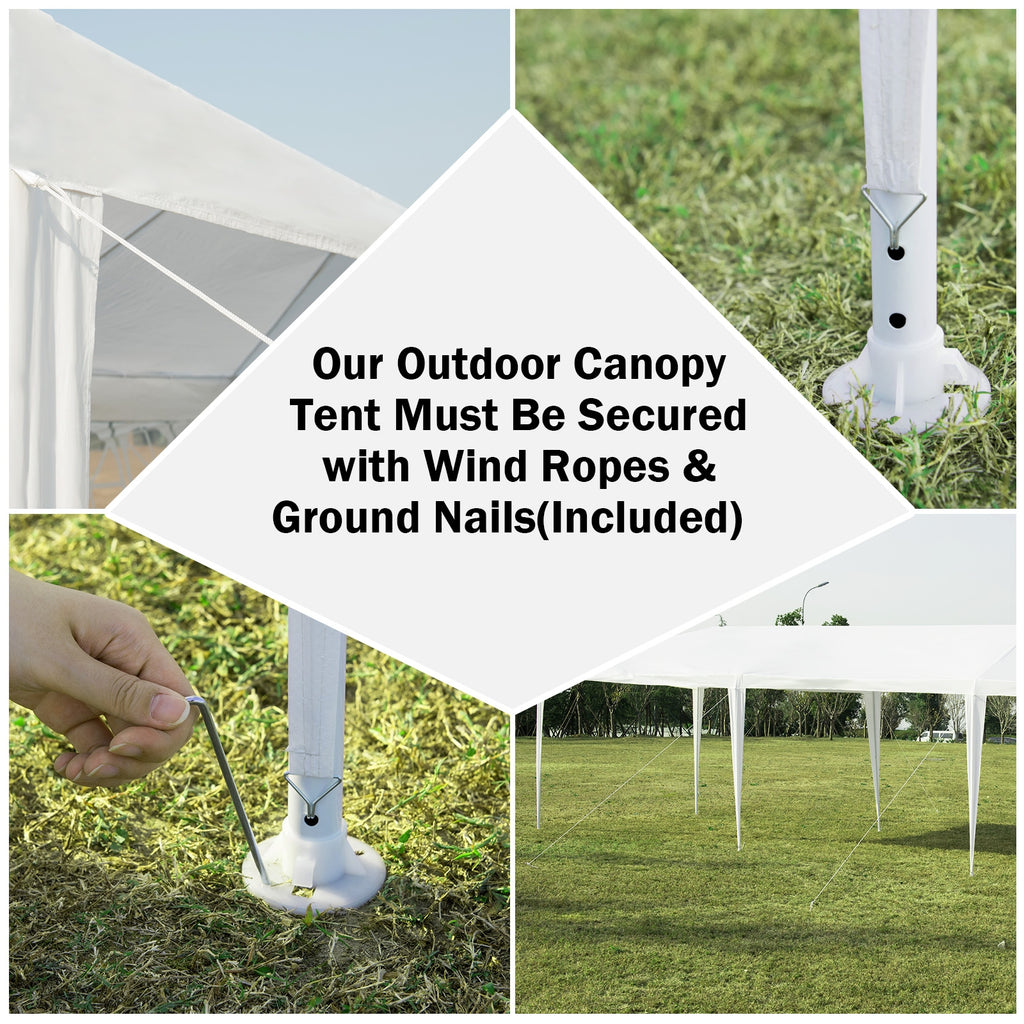 10 x 30 Feet Canopy Tent with 5 Removable Sidewalls for Party Wedding