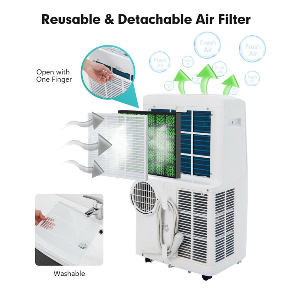 12,000 BTU Portable Air Conditioner with Heat & WiFi