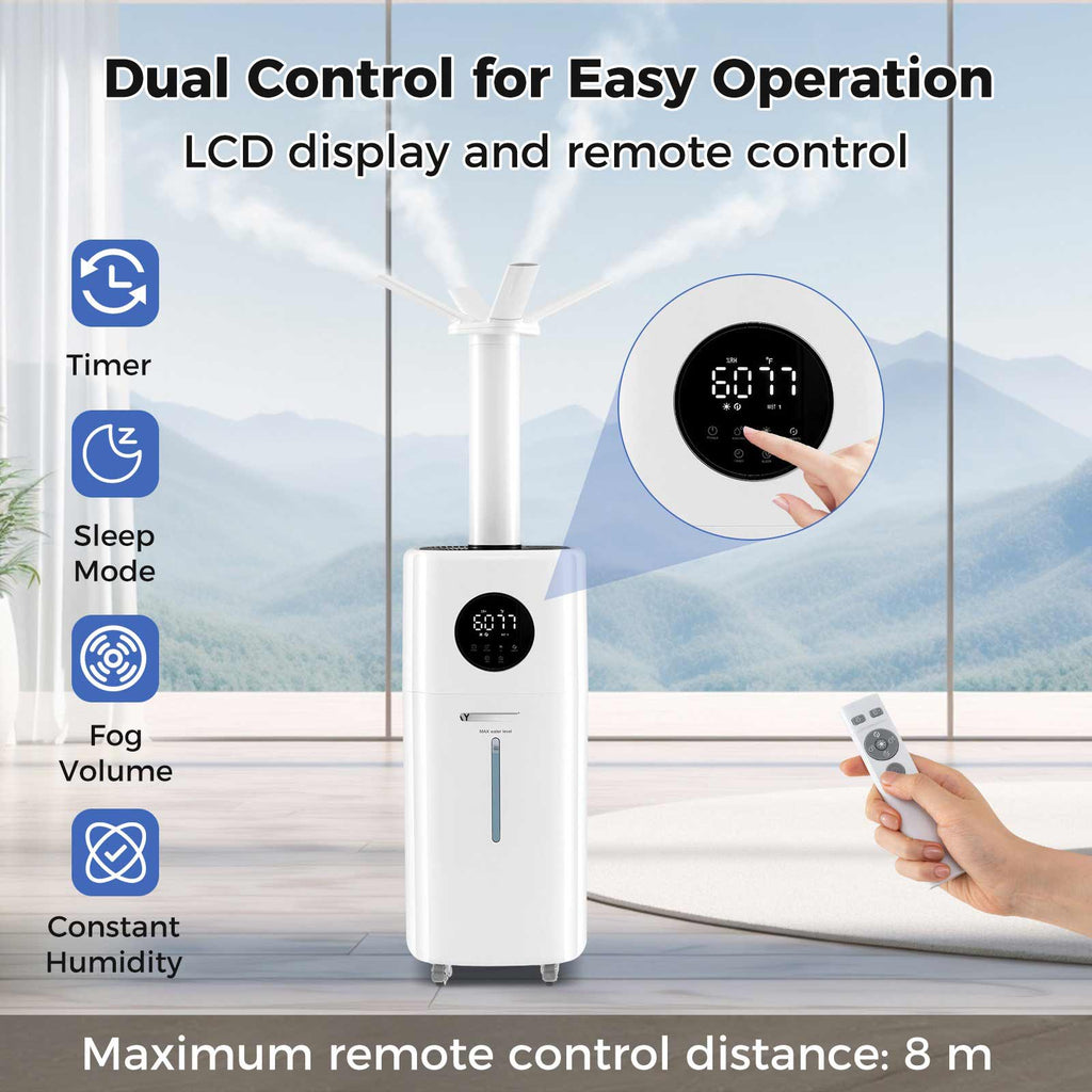 5.5 Gallon Large Room Humidifier with Remote Control & 360° Mist