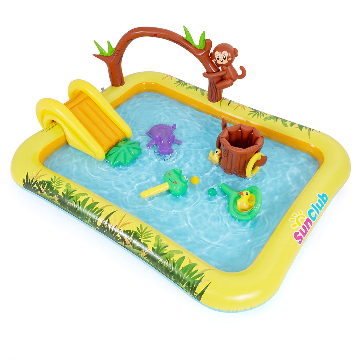 Kids Animal Inflatable Sprinkler Pool with Slide & Ball Pit