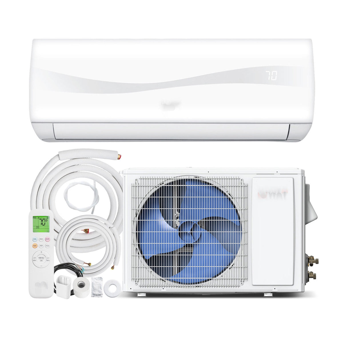9100 BTU Mini Split AC with Heat Pump 19 SEER2