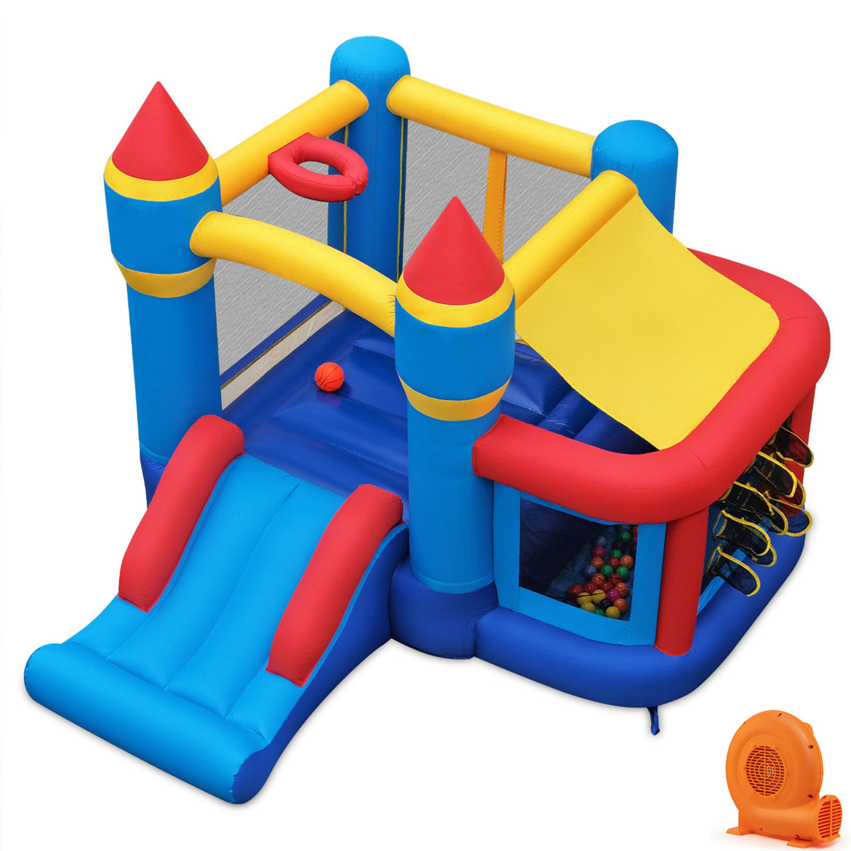 Kids Inflatable Bounce House with Slide & Ball Pit