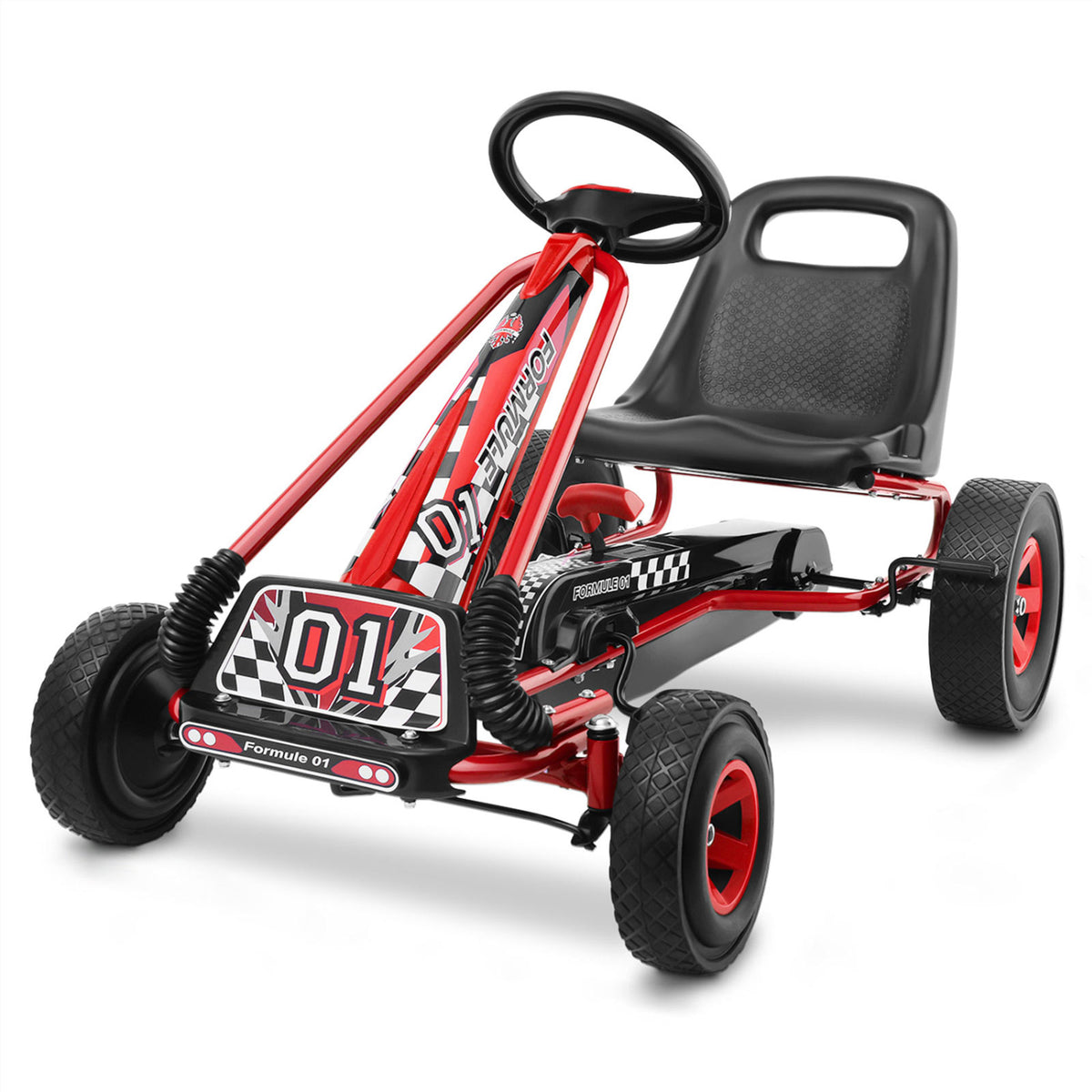 Kids Pedal Go-Kart with Adjustable Seat | 4 Wheel Ride On