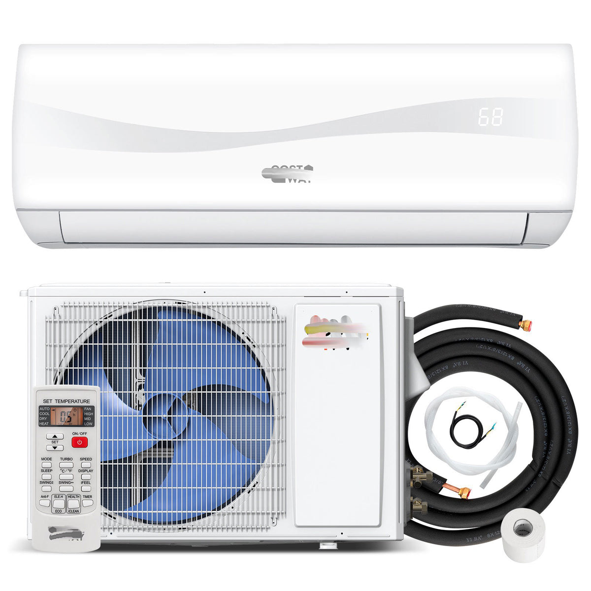 24000 BTU Ductless Mini Split AC with Heat Pump 18.5 SEER2