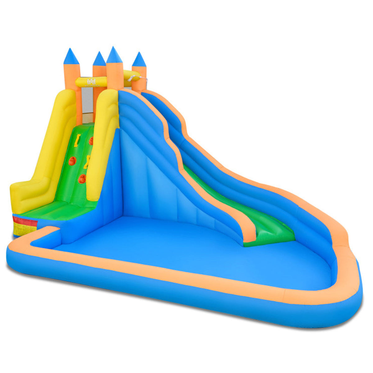 Kids Inflatable Water Slide with Climbing Wall & Splash Pool