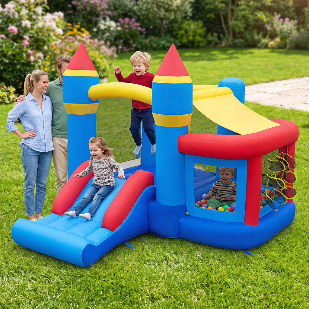 Kids Inflatable Bounce House with Slide & Ball Pit