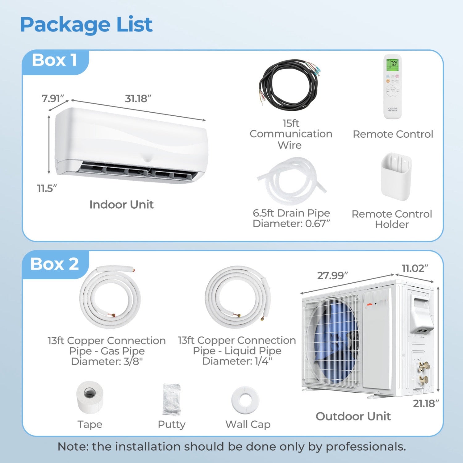 Blast Series 9100 BTU 19 SEER2 208-230V Mini Split Air Conditioner with Heat Pump