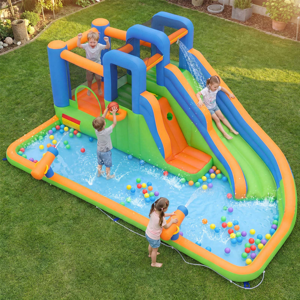 Kids Inflatable Water Slide Park with Splash Pool