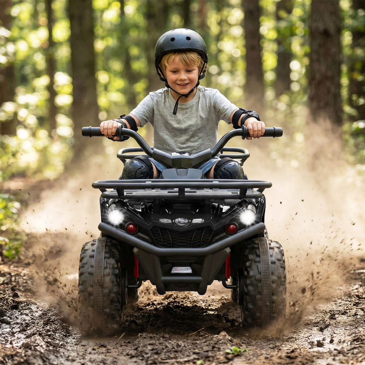 24V Kids Electric Ride-On ATV with LED Headlights