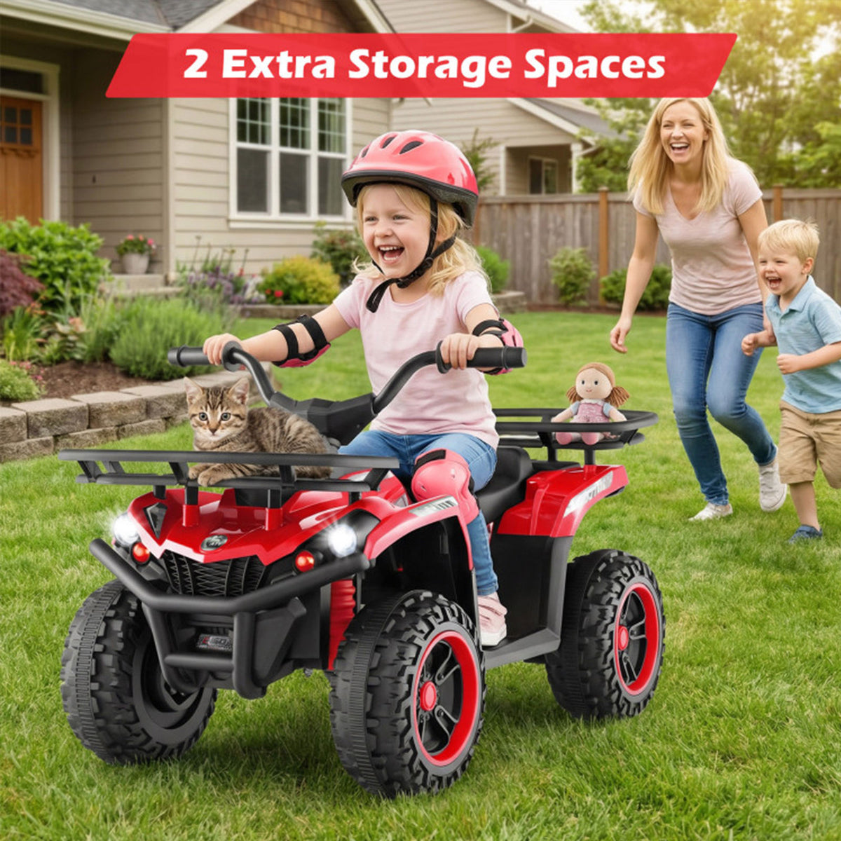 24V Kids Electric Ride-On ATV with LED Headlights