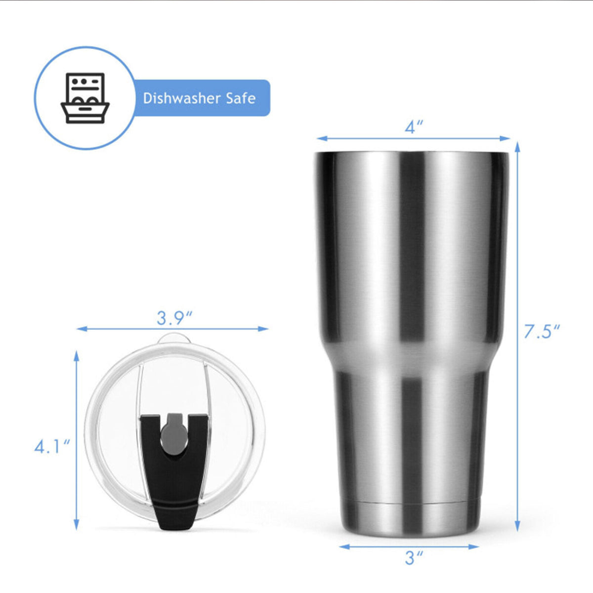 30 oz Vacuum-Insulated Stainless Steel Tumbler with Lid