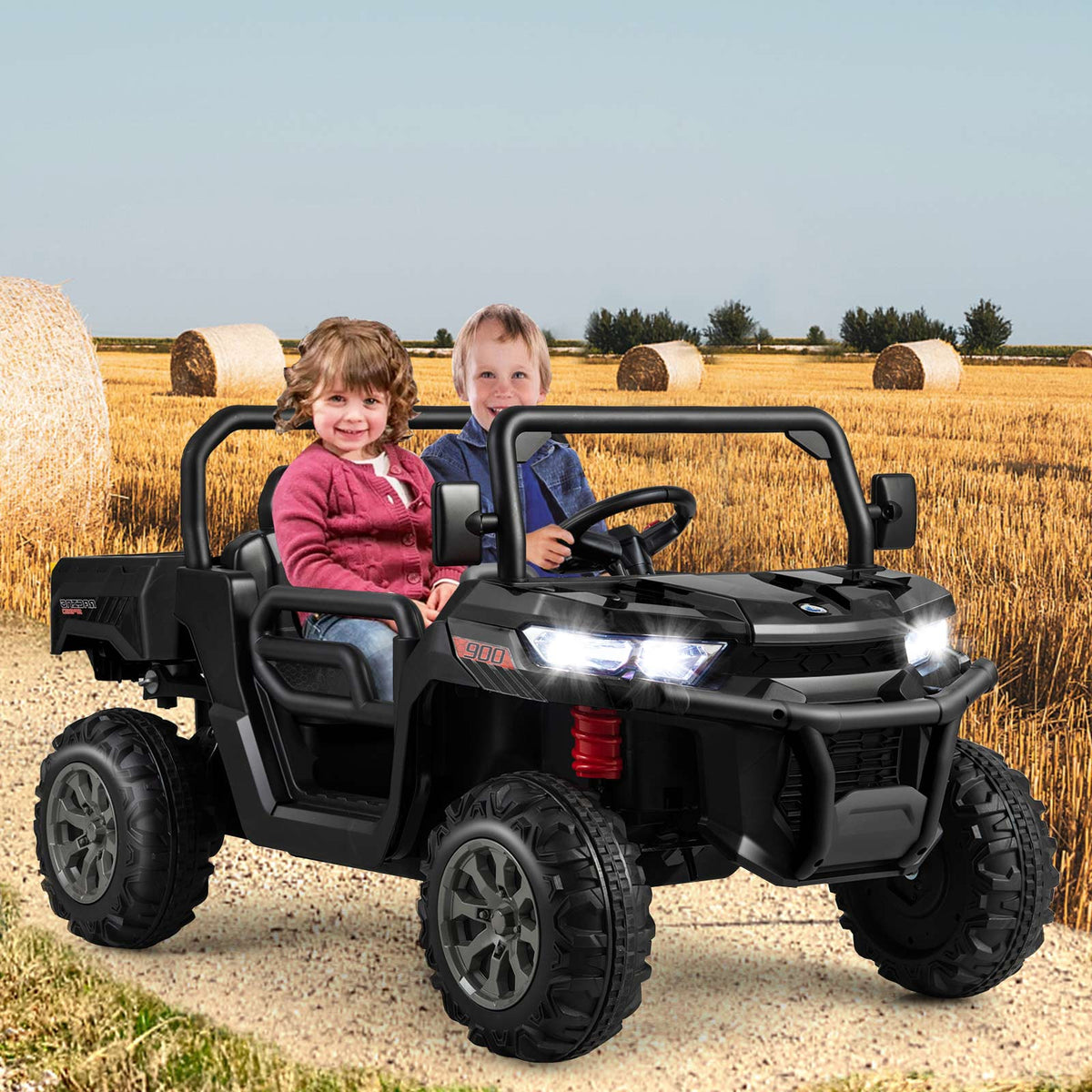 12V 2-Seater Kids Ride-On Dump Truck with Power Dump Bed