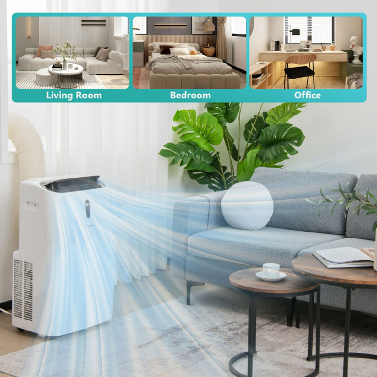 12,000 BTU Portable Air Conditioner with Heat & WiFi