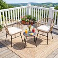 3 Pieces Outdoor Patio Furniture Set with Soft Cushions
