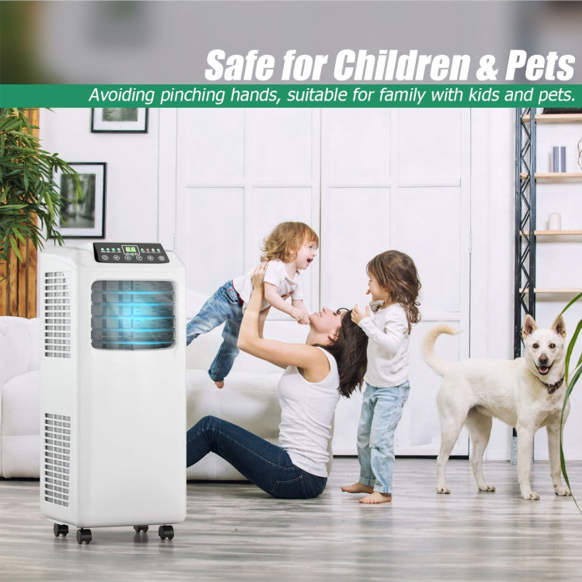 9,000 BTU 3-in-1 Portable Air Conditioner with Remote Control & Dehumidifier