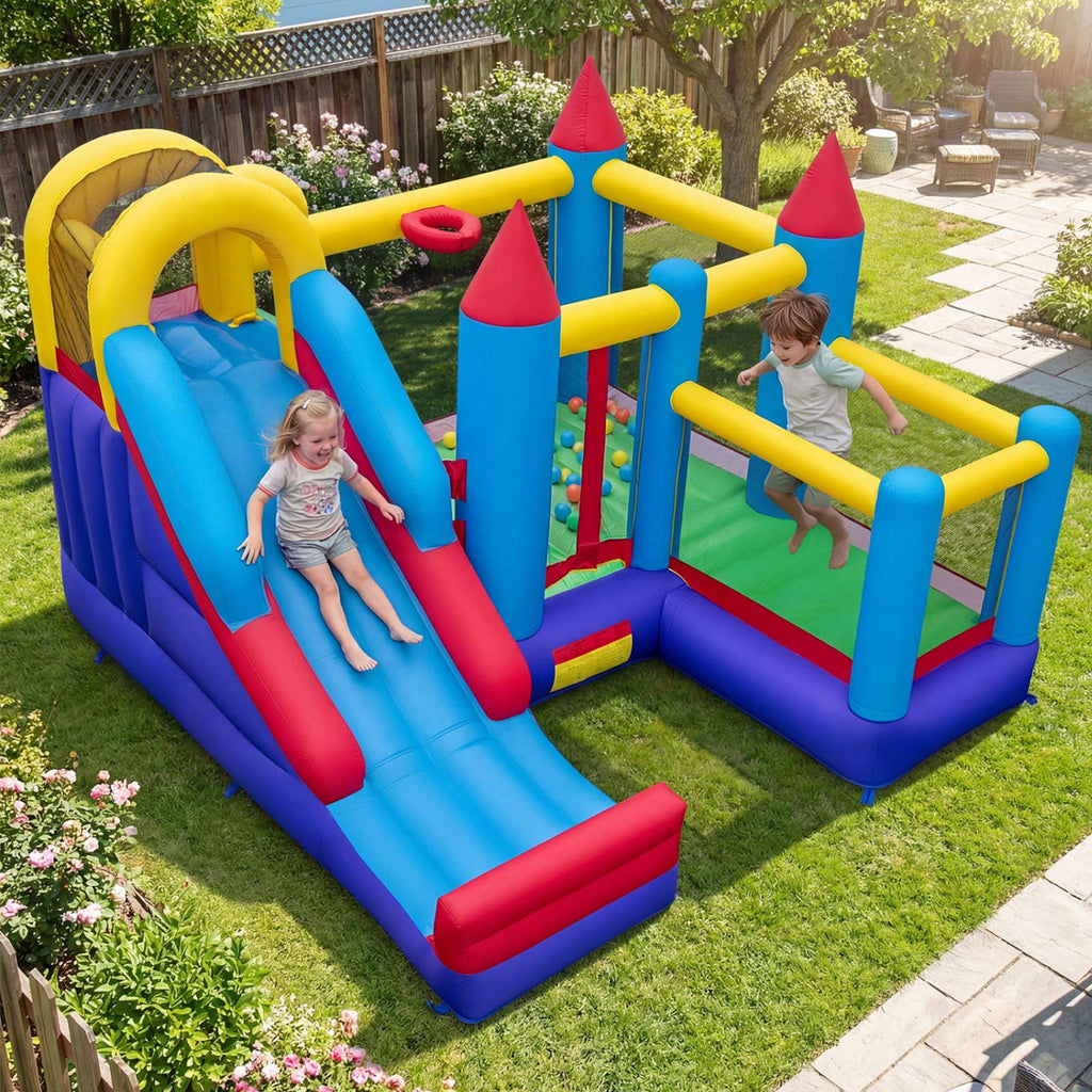 4-in-1 Kids Inflatable Bounce House with Slide