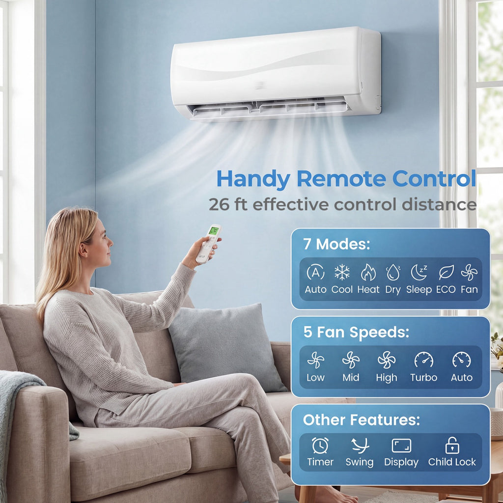 Blast Series 9100 BTU 19 SEER2 208-230V Mini Split Air Conditioner with Heat Pump