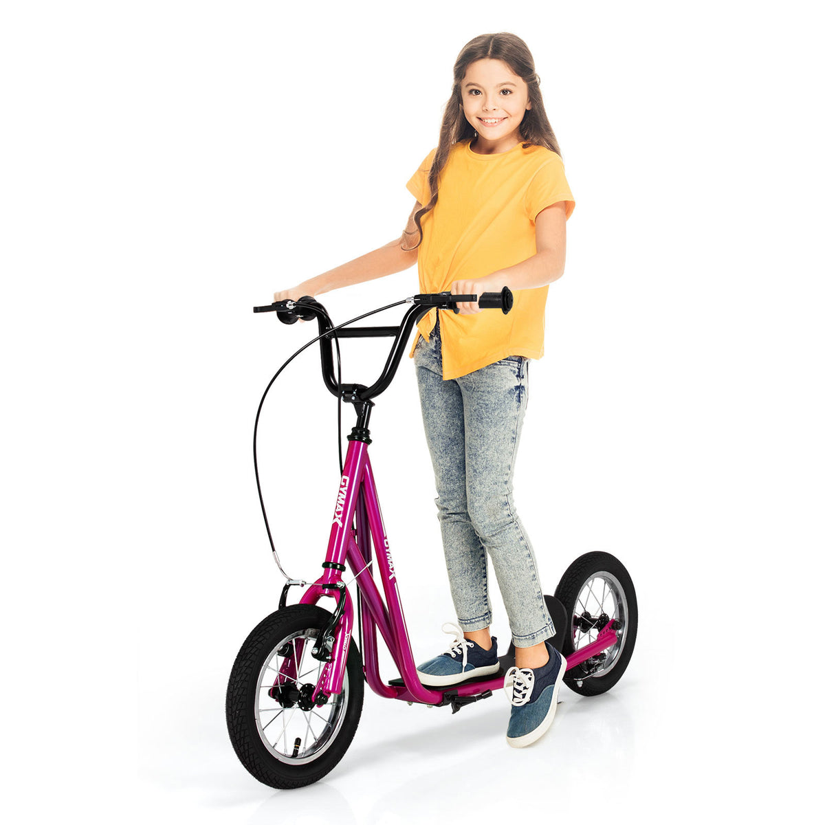 12-Inch Kids Kick Scooter with Air-Filled Tires