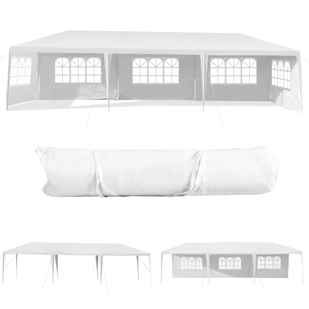 10×30ft Outdoor Wedding Party Tent with 5 Removable Sidewalls