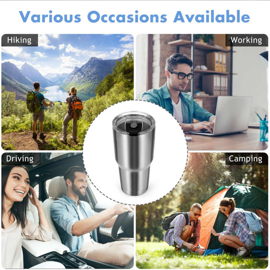 30 oz Vacuum-Insulated Stainless Steel Tumbler with Lid