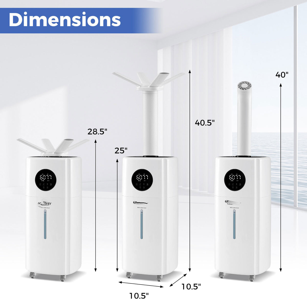 5.5 Gallon Large Room Humidifier with Remote Control & 360° Mist