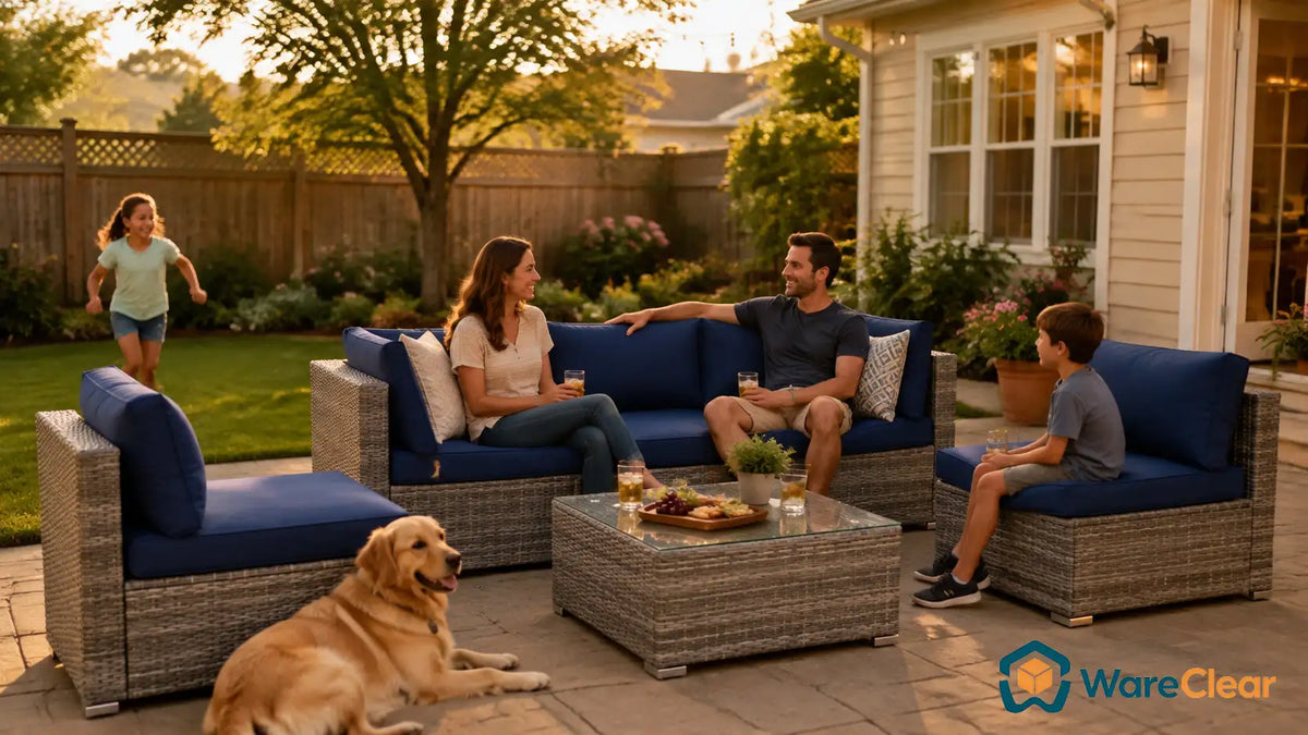 6-Piece Wicker Patio Sofa Set with Coffee Table - Clearance