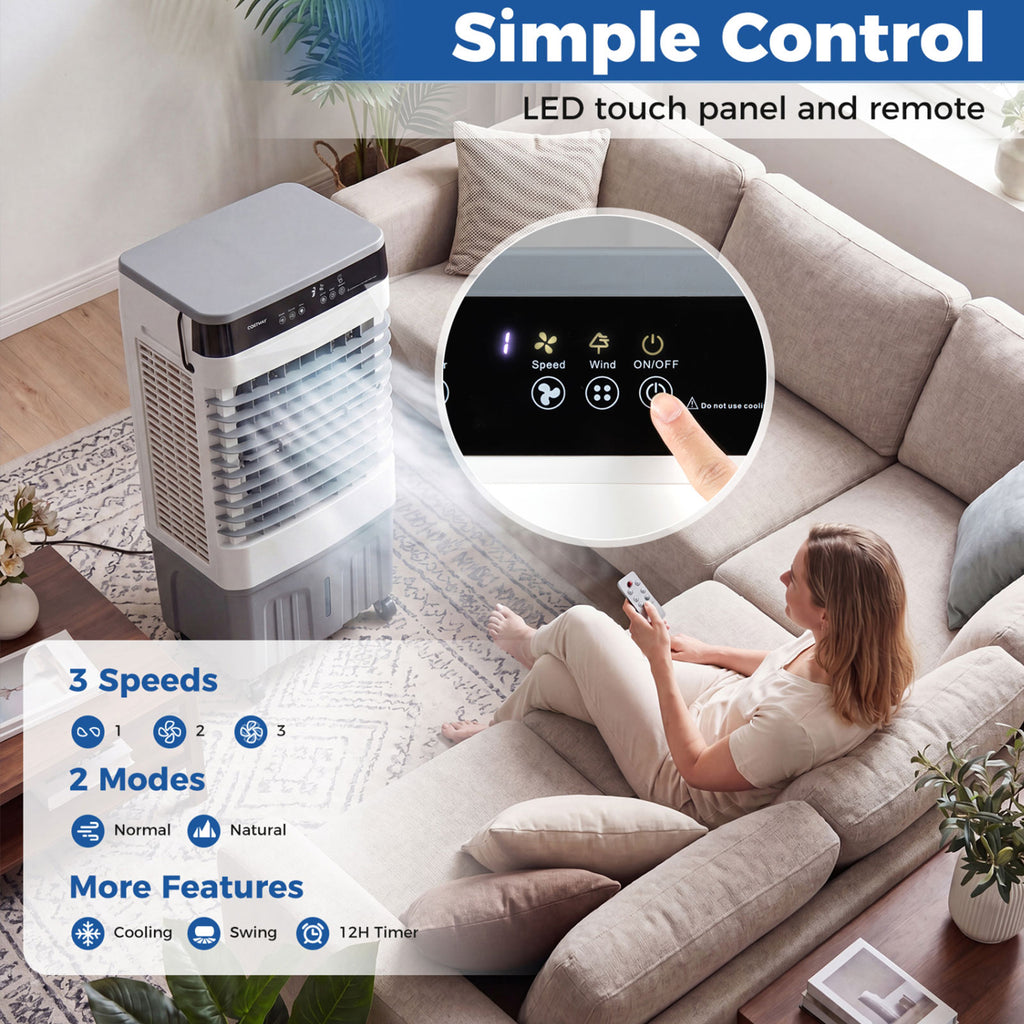 2100 CFM Portable Evaporative Air Cooler with Remote