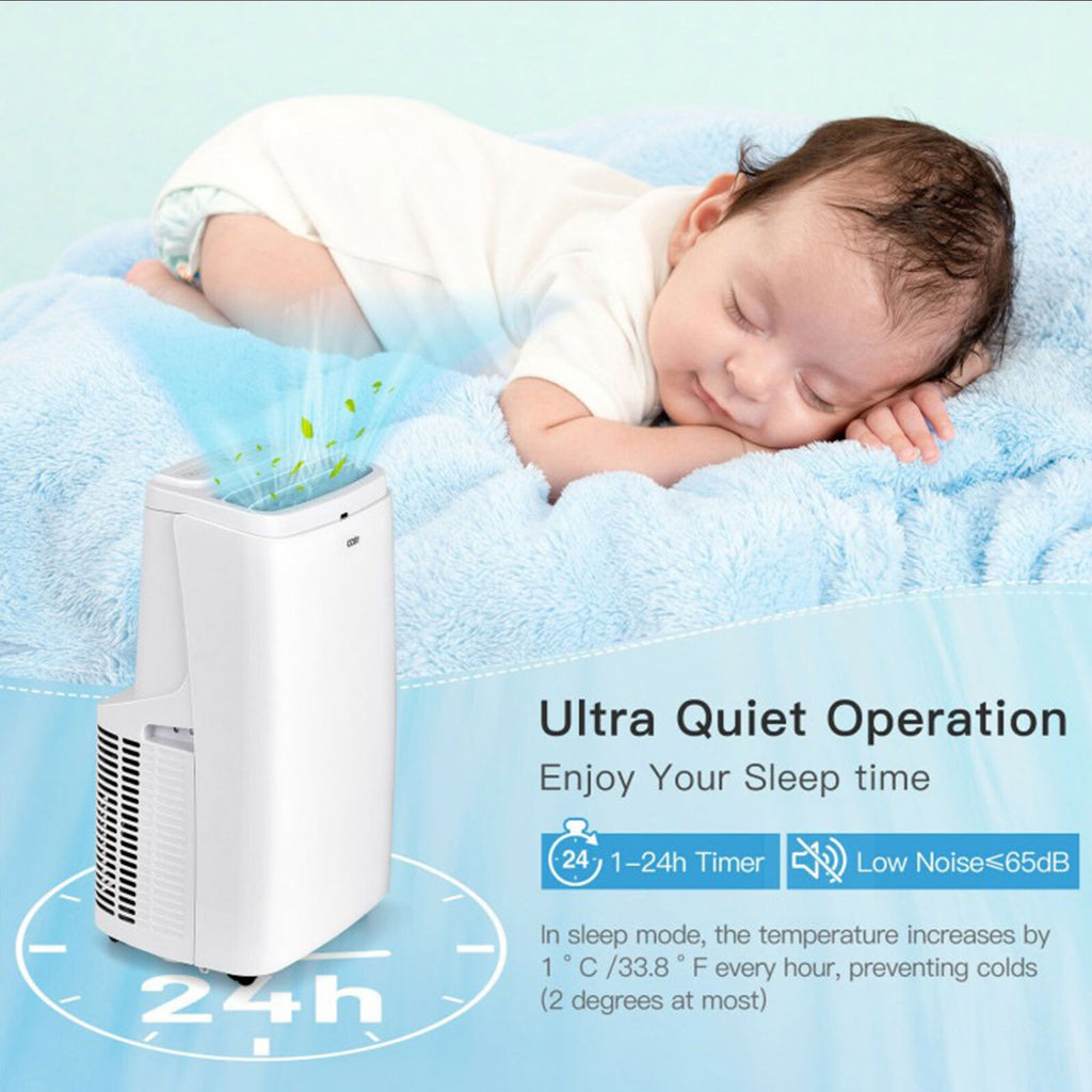 9,000 BTU ASHRAE 3-in-1 Portable Air Conditioner with Remote Control & Dehumidifier