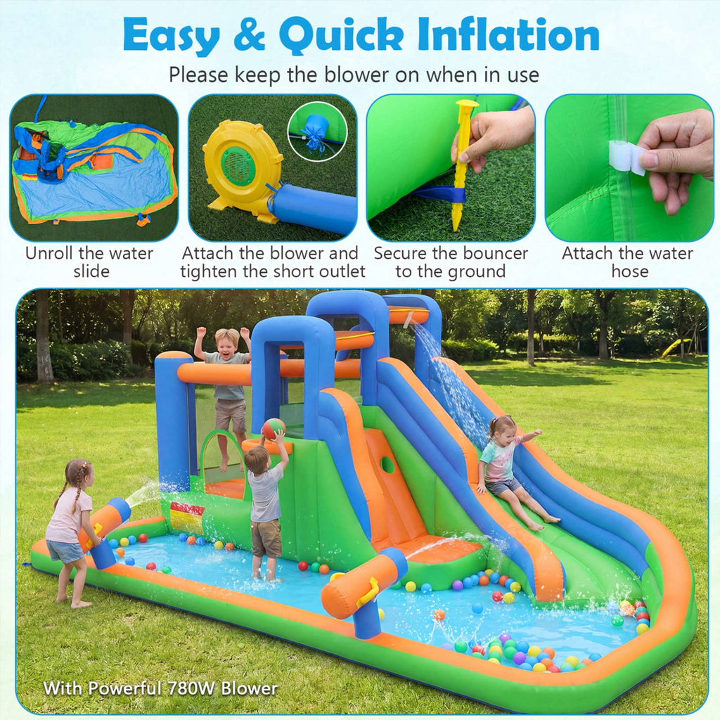 Kids Inflatable Water Slide Park with Splash Pool