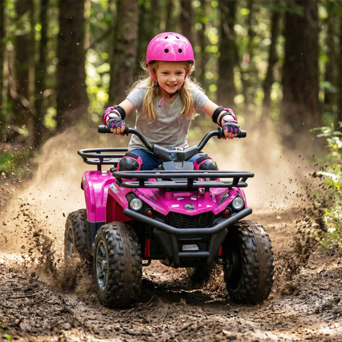 24V Kids Electric Ride-On ATV with LED Headlights