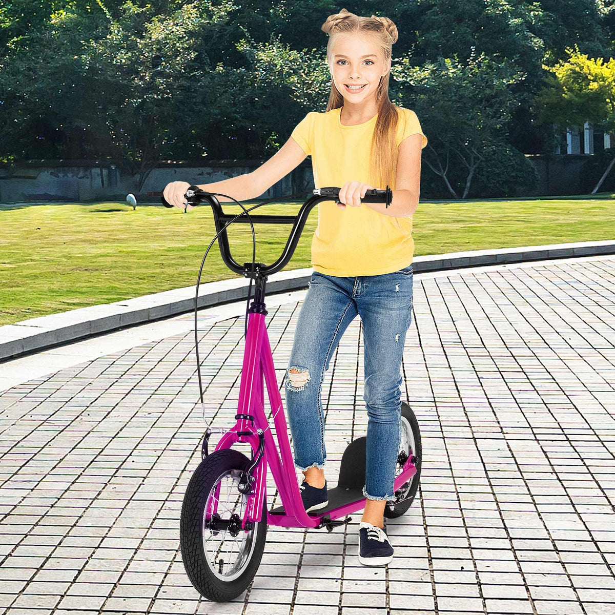 12-Inch Kids Kick Scooter with Air-Filled Tires