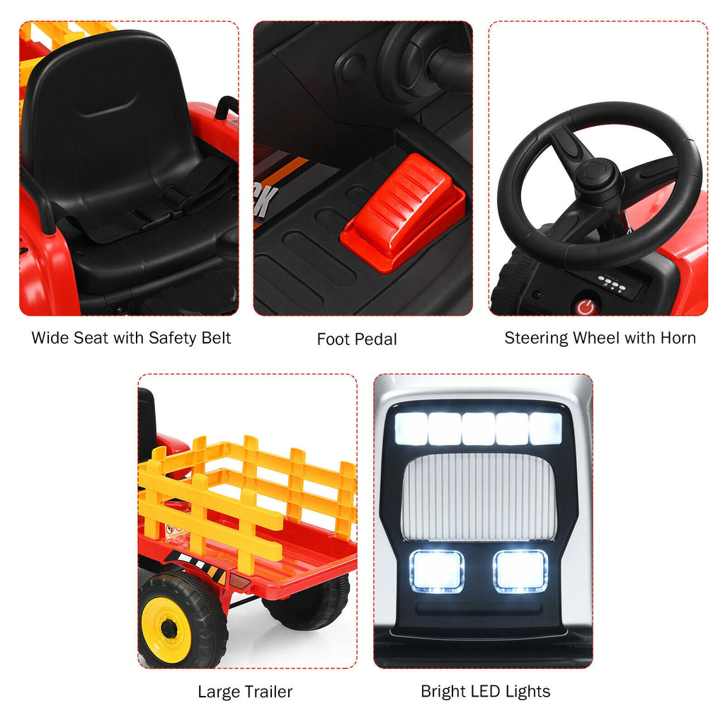 12V Kids Ride-On Tractor with Front Loader