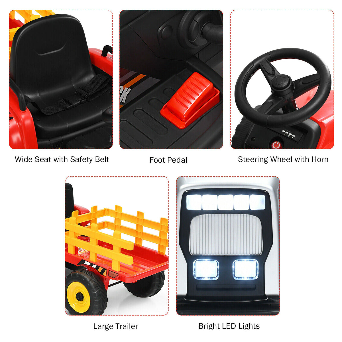 12V Kids Ride-On Tractor with Front Loader