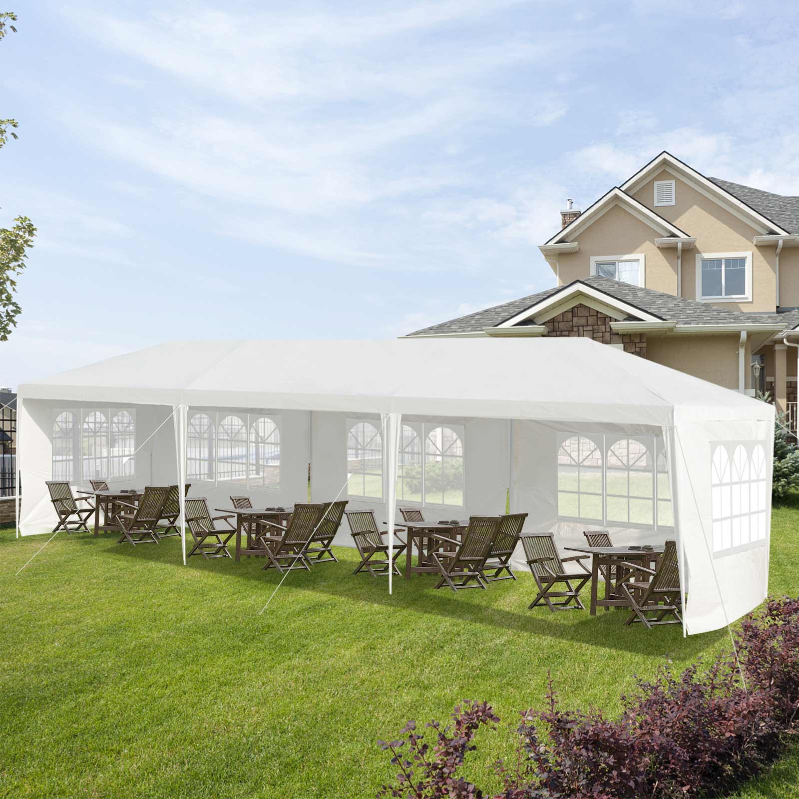 10×30ft Outdoor Wedding Party Tent with 5 Removable Sidewalls