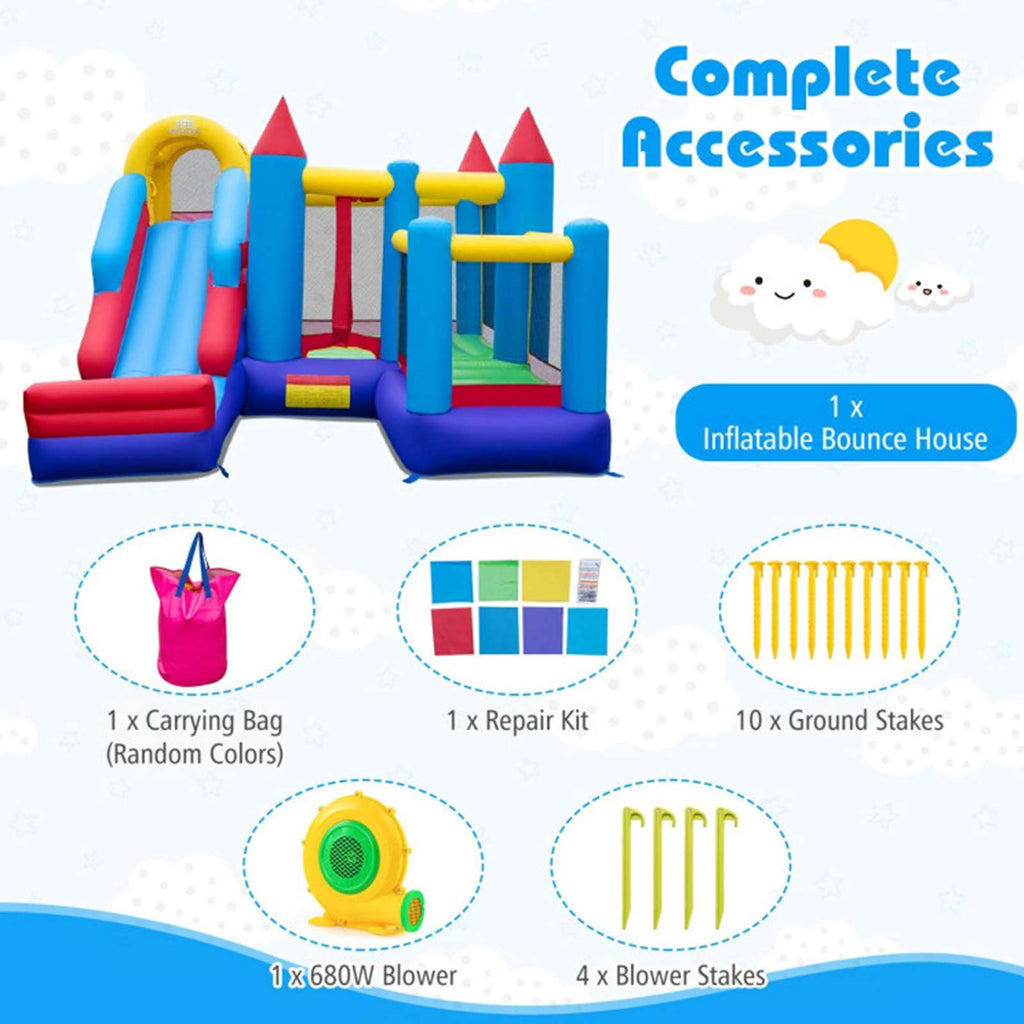 4-in-1 Kids Inflatable Bounce House with Slide