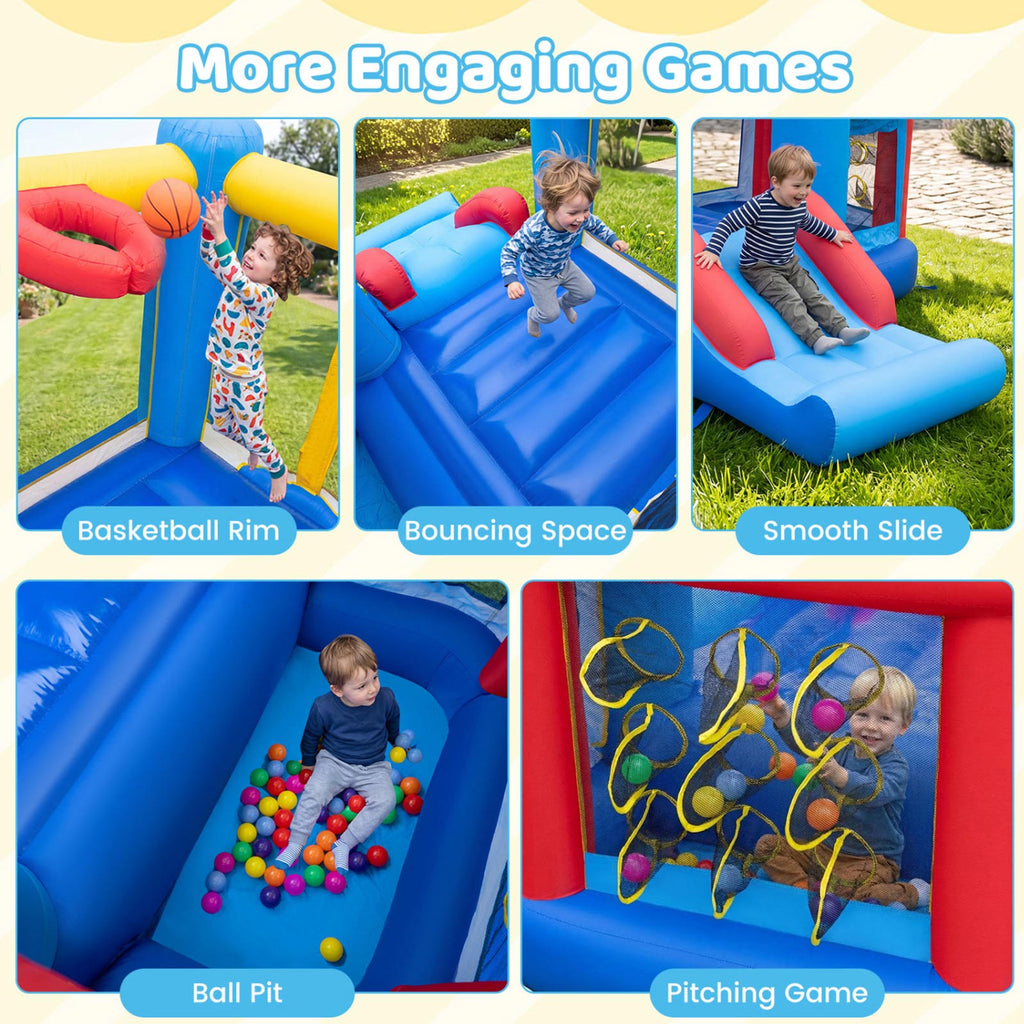 Kids Inflatable Bounce House with Slide & Ball Pit