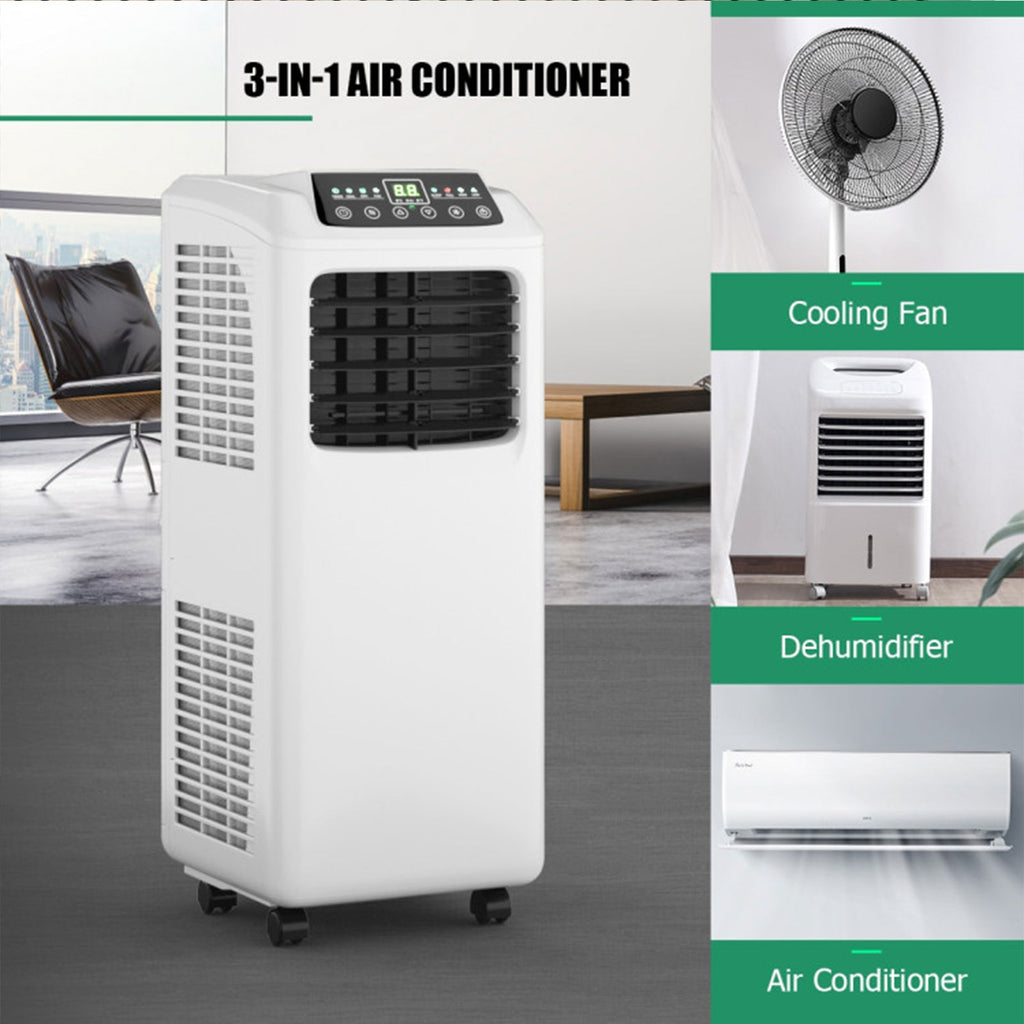 9,000 BTU 3-in-1 Portable Air Conditioner with Remote Control & Dehumidifier