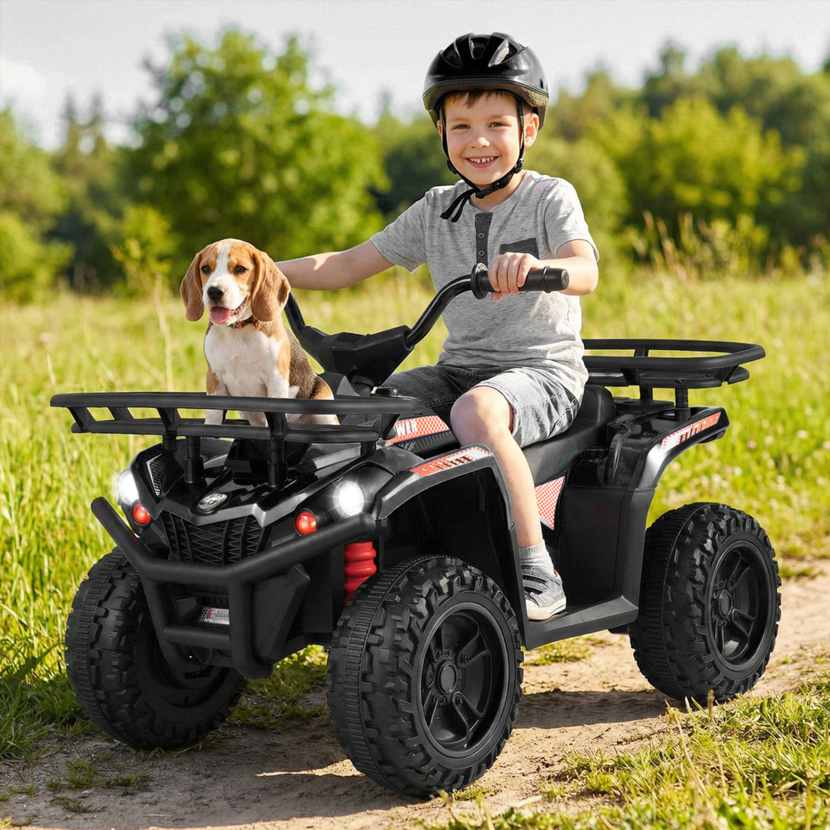 24V Kids Electric Ride-On ATV with LED Headlights