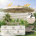 10ft Solar LED Cantilever Patio Umbrella with Lights