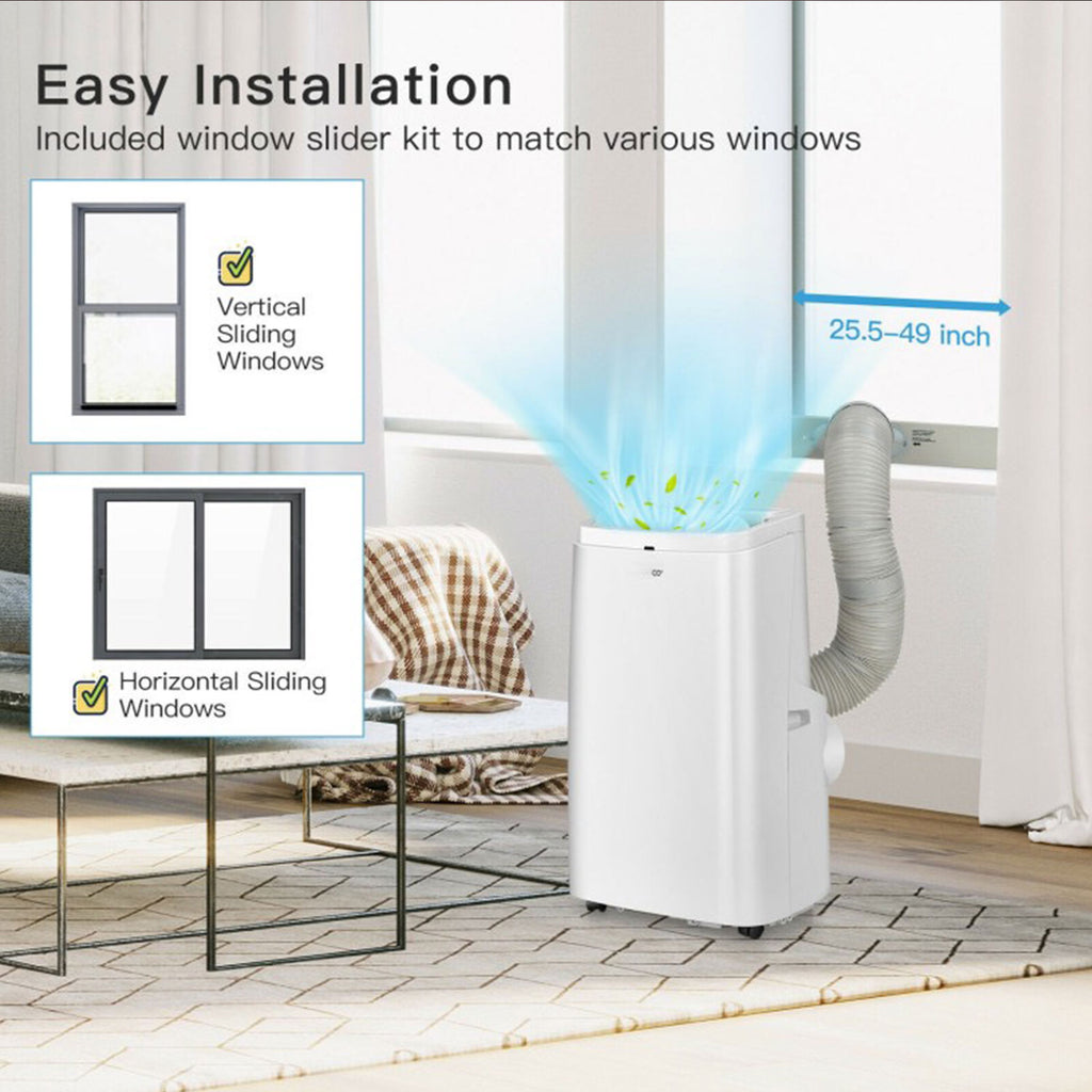 9,000 BTU ASHRAE 3-in-1 Portable Air Conditioner with Remote Control & Dehumidifier
