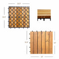 27-Piece 12×12in Acacia Wood Interlocking Deck Tiles