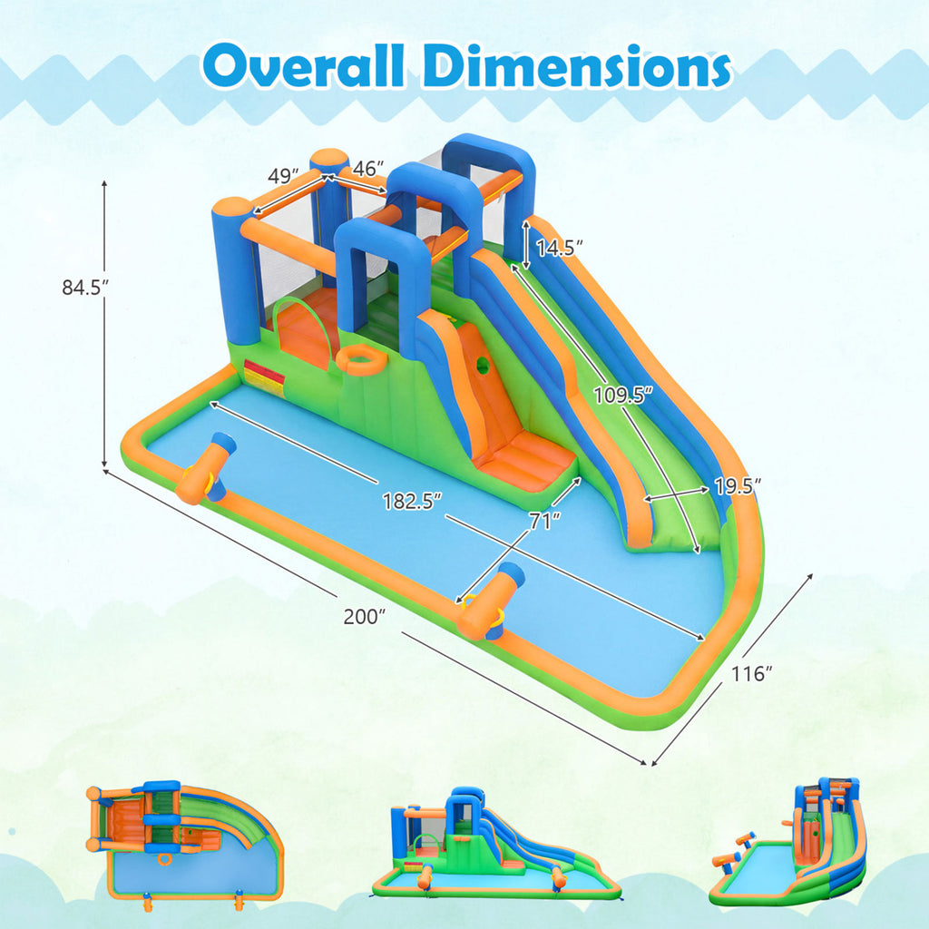 Kids Inflatable Water Slide Park with Splash Pool