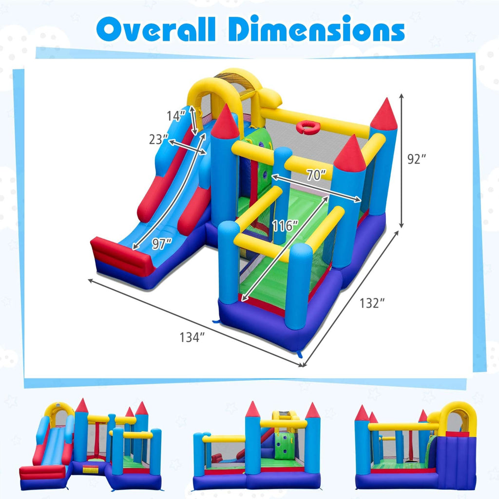 4-in-1 Kids Inflatable Bounce House with Slide